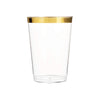 10 Oz Clear Plastic Cup With Gold Rim 
