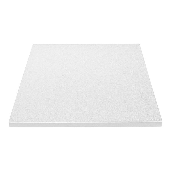14" x 14" x 1/2" Thick White Square Cake Board Embossed - 12/Case
