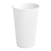 16 Oz Hot Paper Ripple Cup White With Insulated Double Wall - 500/Case