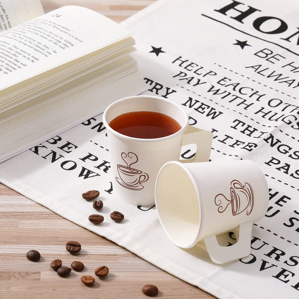 4 Oz Printed Hot Paper Cups With Handle - 720/Case