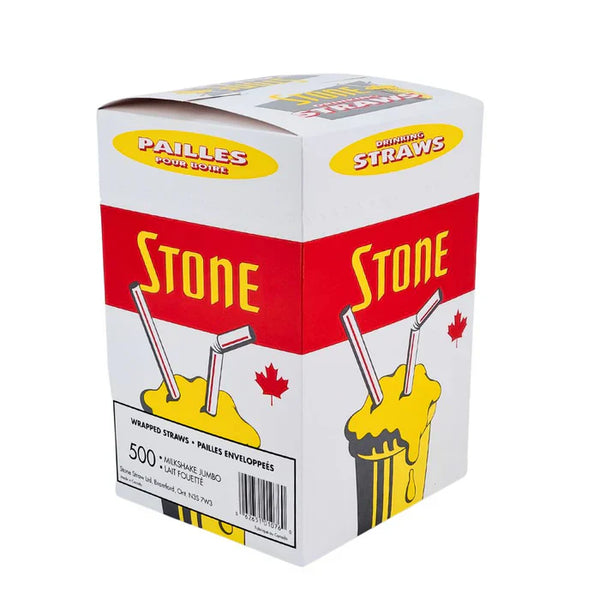 8" Milkshake Straws White Wrapped 081300 - 6 x 500 / Case