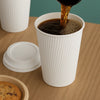 16 Oz Hot Paper Ripple Cup White With Insulated Double Wall - 500/Case