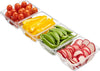 Clear Plastic Rectangular Tray 4 Compartment 