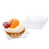 Clear mini rectangular Dessert plate with curved edges
