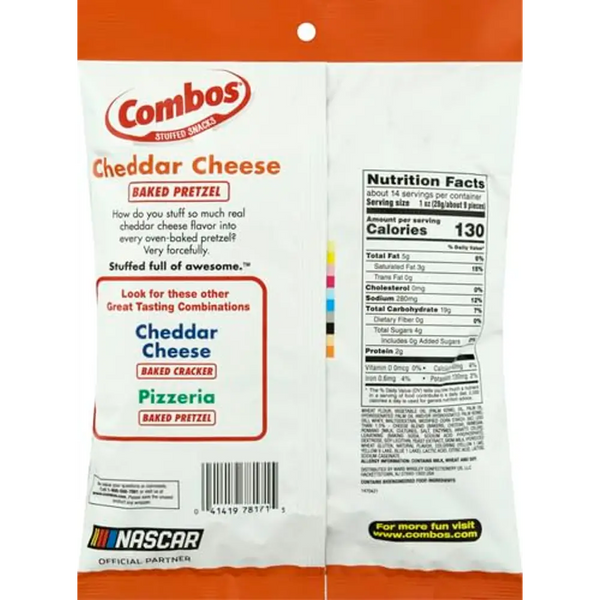 Combos - Cheddar Cheese Baked Pretzels Snacks - 12 x 178.6g