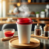 DURA - 10-24 Oz - 90mm Dome Sip Lids Red - 20x 50 / Case