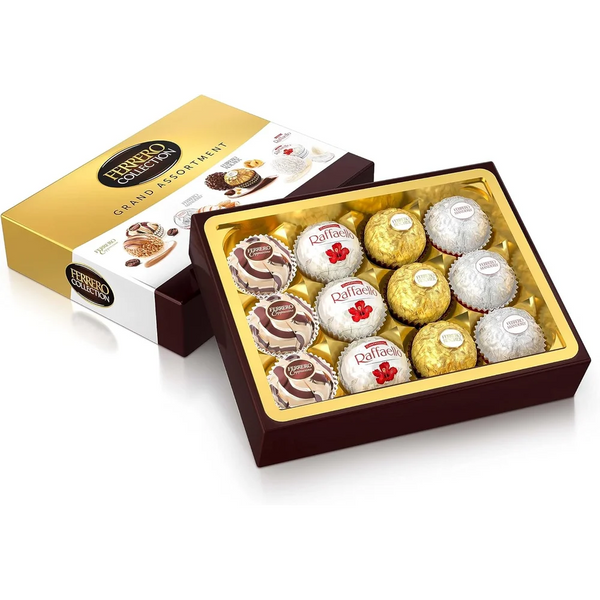 Ferrero Rocher - Grand Assortment Chocolate Confections Gift Box - 12 Pcs