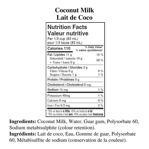 Grace - Coconut Milk - ingredients