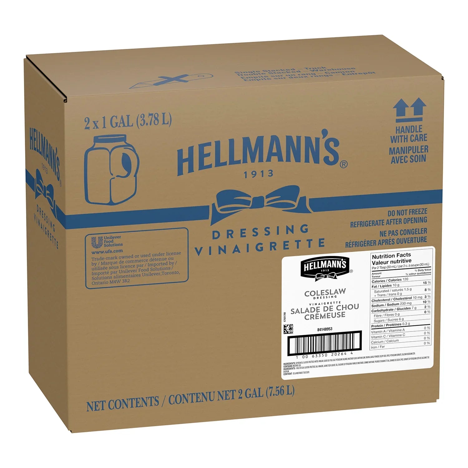 Hellmann's Creamy Coleslaw Dressing 2 x 3.78 L, Wholesale Condiments – Mega Store