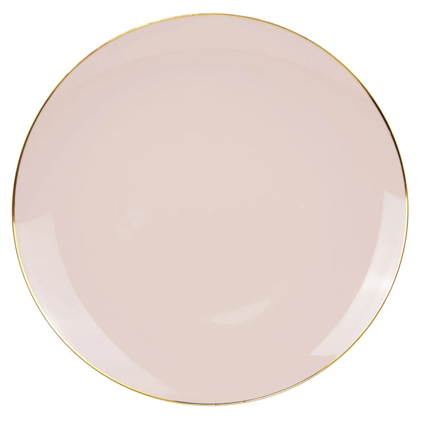 Plastic Plates Blush Pink With Gold Rim