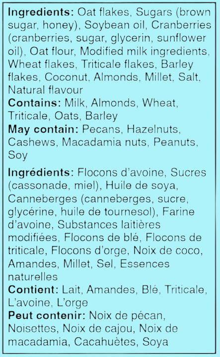 Rogers - Five Grain Cranberry Almond Granola Blend - 700g