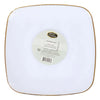 White Square Plastic Plates With Gold Rim 10 inch