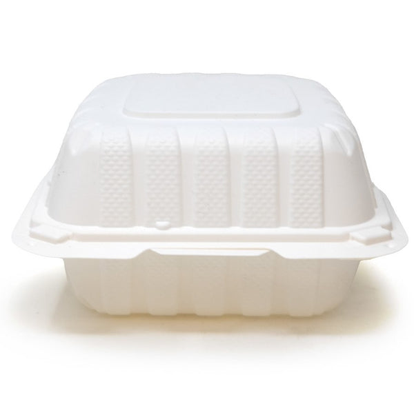 DURA - 6" x 6" x 3" MFPP Microwavable Take Out Container White - 500/Case - Megastore