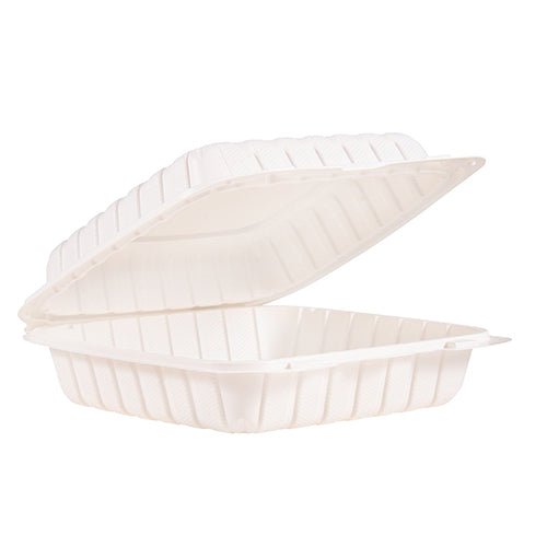 DURA - 8" x 8" x 3.75" MFPP Microwavable Take Out Container White - 150/Case - Megastore