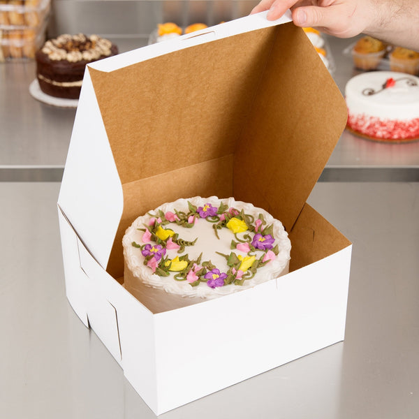 E.B. Box - Cake Box 9" x 9" x 5" White - 100/Pack - Megastore