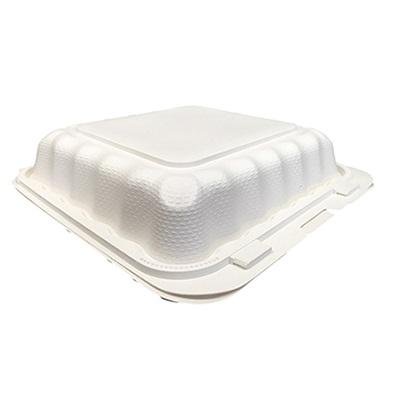 Ecopax - PP993S - 9" x 9" x 3" Microwavable Pebble Container White 1 Compartment - 150/Case - Megastore