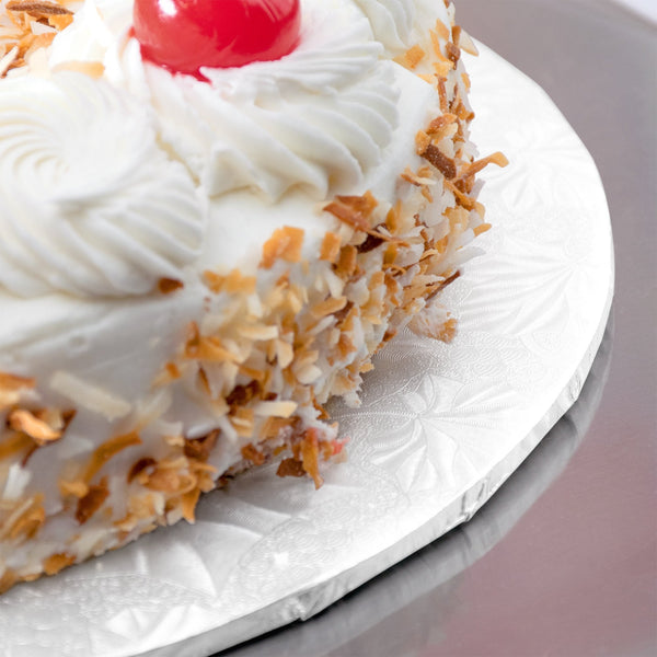 Enjay - 12" Round x 1/4" Thick Silver Cake Board - 12 / Pack - Megastore