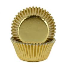 Enjay - 1.25" x 0.875 x 3" Gold Brite Mini Foil Baking Cup - 20 x 500/Case - Megastore