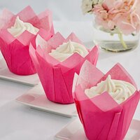 Enjay - 2" x 3.25" Pink Tulip Baking Cup - 100/Pack - Megastore