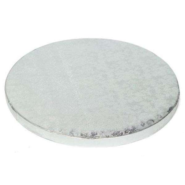 Enjay - 8" Round x 1/2" Thick Silver Cake Board - 6 / Pack - Megastore