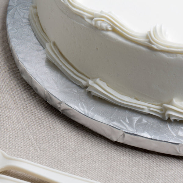 Enjay - 8" Round x 1/2" Thick Silver Cake Board - 6 / Pack - Megastore