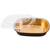 HFA Gourmet To Go - 72 Oz Large Entree Container Gold/Black With Dome Lids -50/Case - Megastore