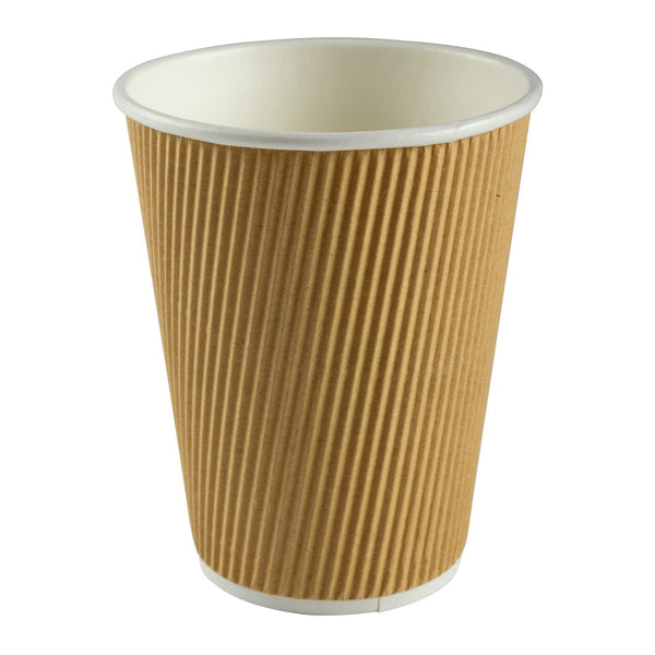 Hy Pax - 12 Oz Kraft Ripple Hot Paper Cup Nature Color - 40/Sleeve - Megastore