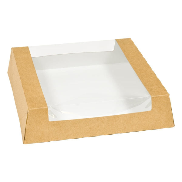 Inno-Pak Visions - Kraft Window Bakery Box 10.43" x 10.43" x 2.5" - 100/Pack - Megastore