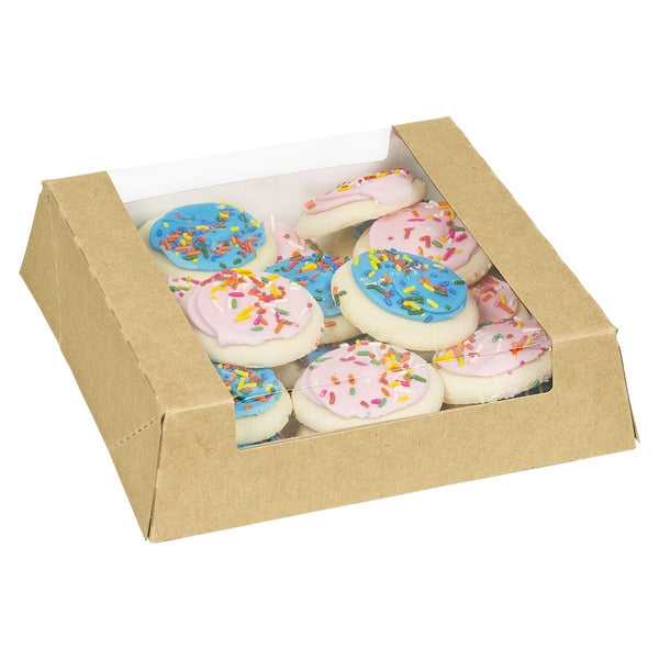 Inno-Pak Visions - Kraft Window Bakery Box 9.43" x 9.43" x 2.5" - 100/Case - Megastore