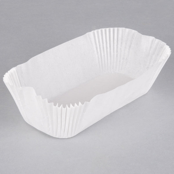 Lapaco - 660-000 - 5.75" x 4.5" Mini White Dry-Waxed Fluted Oblong Loaf Liners - 500/Pack - Megastore