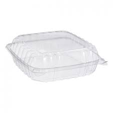 MC - 9" Clear Plastic Hinged Lid Container - 200/Case - Megastore