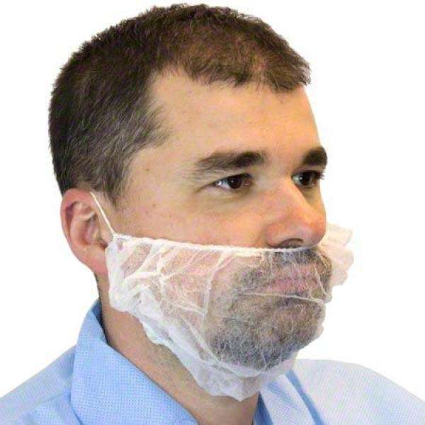 MC - Beard Cover White - 100/Pack - Megastore