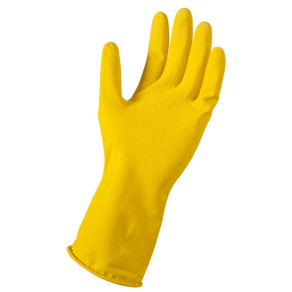 MC - Large Cleaning Gloves Yellow Q-Grip - 12 Pairs - Megastore