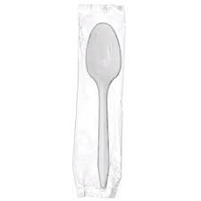 MC - Plastic Teaspoon White Medium Weight Individually Wrapped - 1000/Case - Megastore