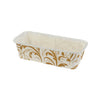 Novacart - 6.25" x 2.125" x 2" - 12 Oz PET Laminated Loaf Mold White / Gold - 80/Pack - Megastore