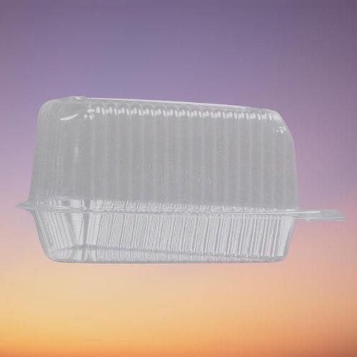 Polar Pak - 5" Medium Dome Hinged Clear Pie/Cake Slice Container - 100/Pack - Megastore