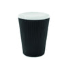 Pronto - 10 Oz Ripple Wall Hot Paper Cup Black - 20 x 25 / Case - Megastore