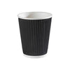 Pronto - 8 Oz Ripple Wall Hot Paper Cup Black - 20 x 25 / Case - Megastore