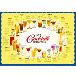 Sanfacon - 539 Cocktail Placemats - 1000 / Pack - Megastore