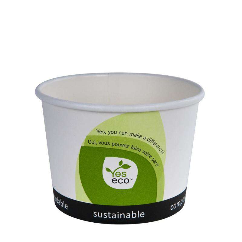16 Oz Compostable Paper Bowl Printed PLA Lined, Yeseco 500 Qty – Mega Store