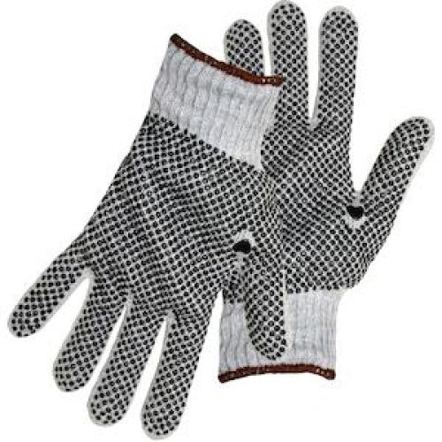 Zoran - Dotted Work Glove One Size Black/Gray/White- 12/Pack - Megastore