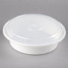 DURA - 32 Oz - 7" Microwaveable White Round Container + Clear Lid - 150 Sets - Mega Store