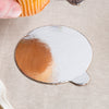 Enjay - 3 1/4" x 0.045" Gold & Silver Reversible Round Dessert Board With Tab - 500/Case - Mega Store
