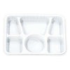 MC - 6 Compartment Serving Tray White Base+Clear Lid Combo - 100/case - Mega Store